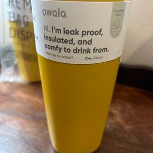 Owala Stainless Steel SmoothSip Travel Mug, Gold/Grey 20 oz. (2) Available NEW